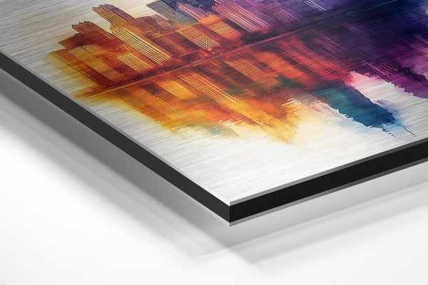 Watercolor Reflective Skyline