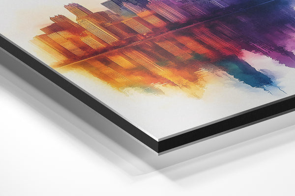 Watercolor Reflective Skyline