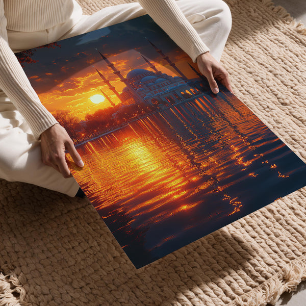 Sunset Mosque Reflection