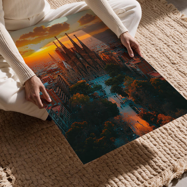 Barcelona Sunlit Cathedral View