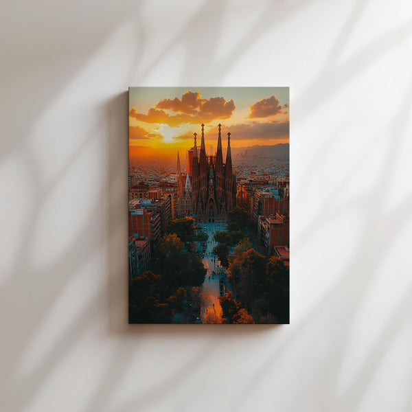 Barcelona Sunlit Cathedral View