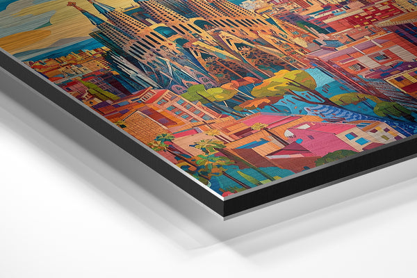 Colorful Barcelona Cityscape