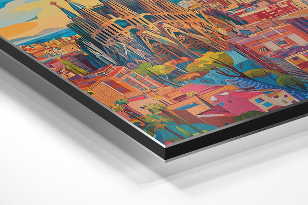 Colorful Barcelona Cityscape