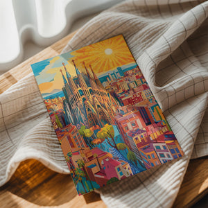 Colorful Barcelona Cityscape