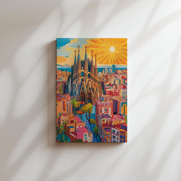 Colorful Barcelona Cityscape