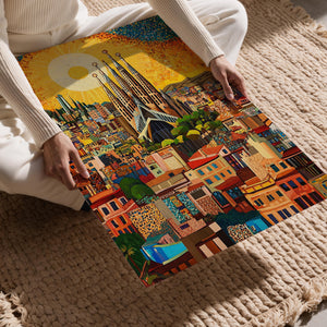 Mosaic Barcelona Cathedral Scene