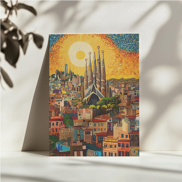 Mosaic Barcelona Cathedral Scene