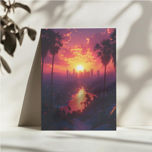 Los Angeles Sunset Palm View