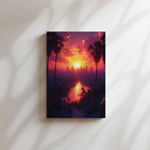 Los Angeles Sunset Palm View