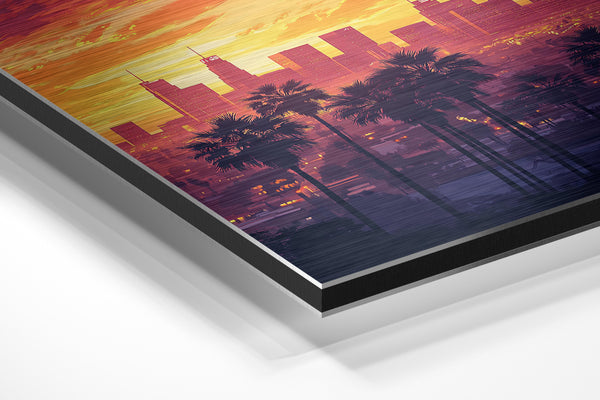 Los Angeles Dusk Palm Panorama