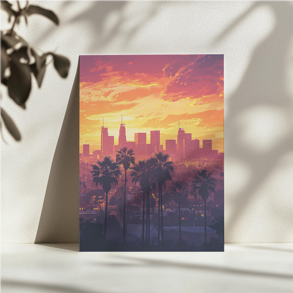 Los Angeles Dusk Palm Panorama