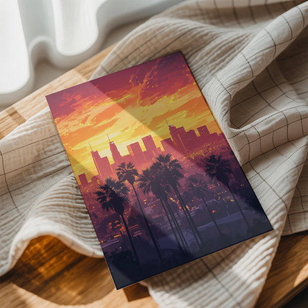 Los Angeles Dusk Palm Panorama