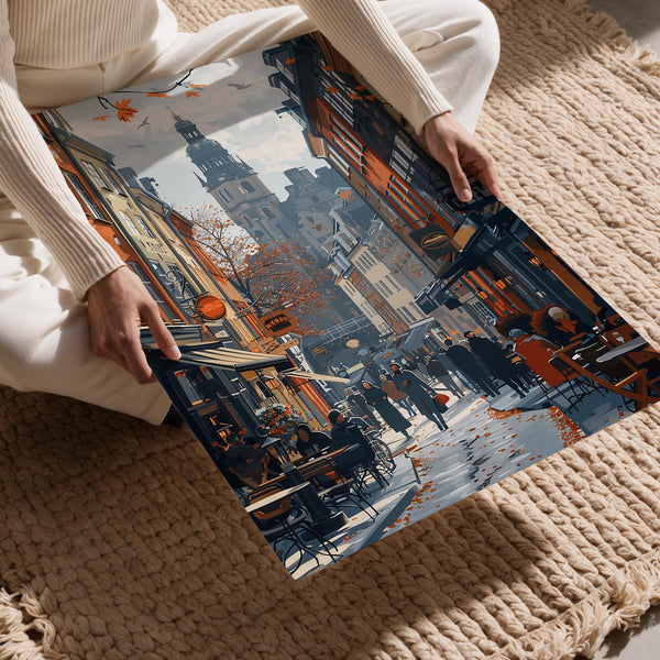 Autumn Courtyard Bustle