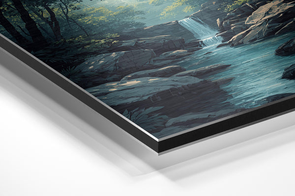 Jungle Rocky Waterfall Retreat