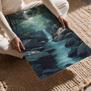 Jungle Rocky Waterfall Retreat