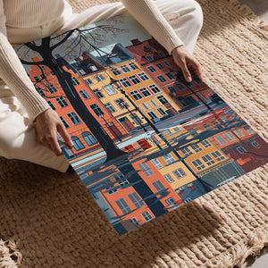 Rainy Square Reflections