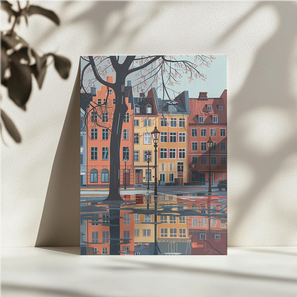 Rainy Square Reflections