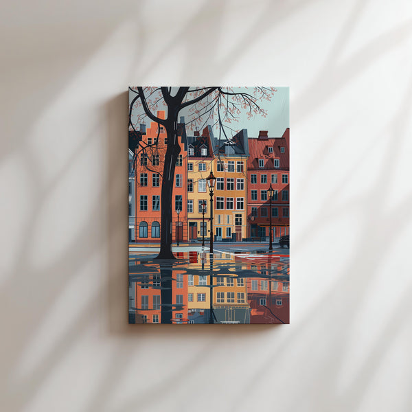 Rainy Square Reflections