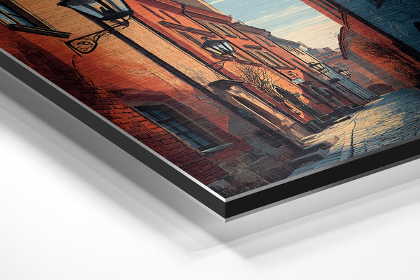 Cobblestone Street & Lamps