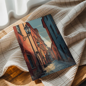 Cobblestone Street & Lamps