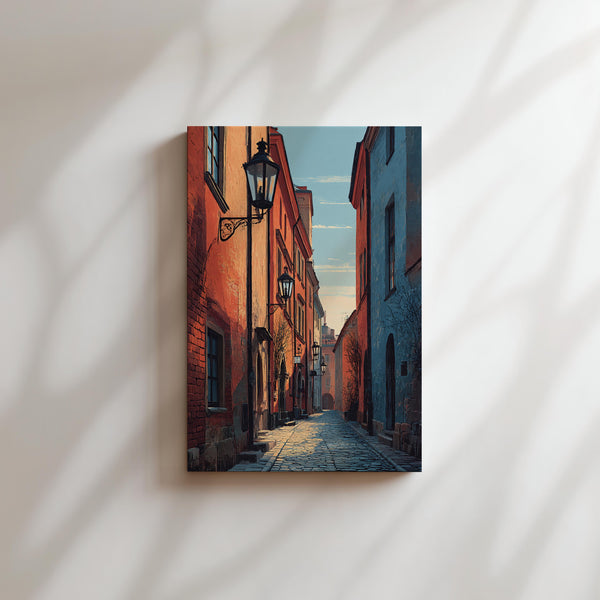 Cobblestone Street & Lamps