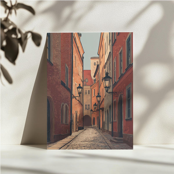 European Alley at Sunset