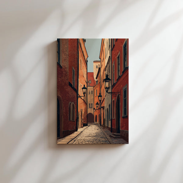 European Alley at Sunset