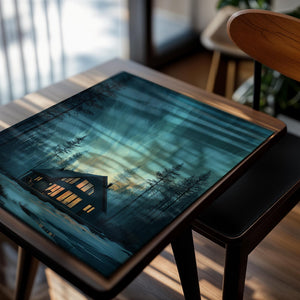 Cabin & Northern Lights (Blue)