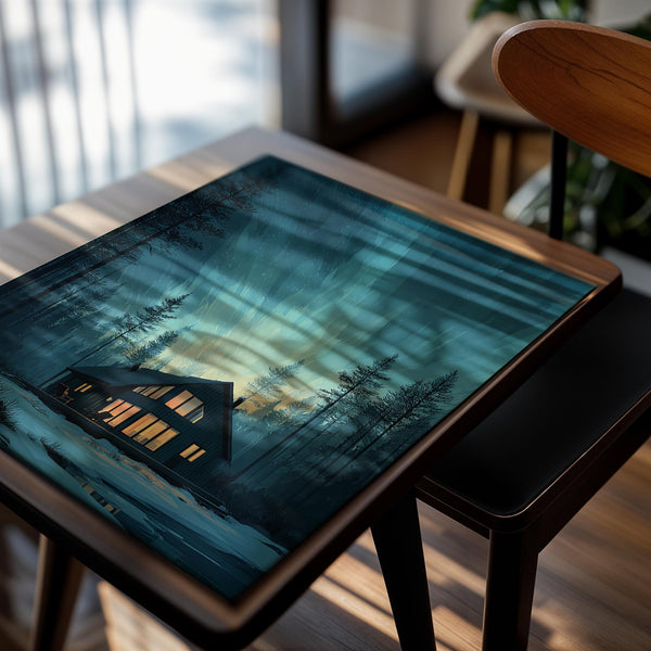 Cabin & Northern Lights (Blue)