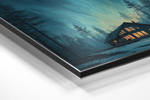 Cabin & Northern Lights (Blue)