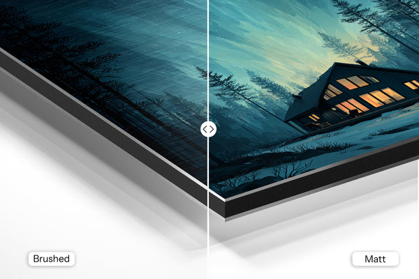 Cabin & Northern Lights (Blue)