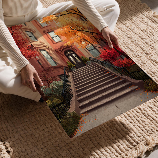 Autumn Brownstone Entry