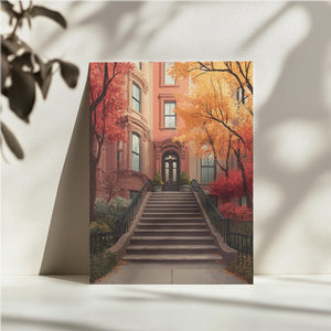 Autumn Brownstone Entry