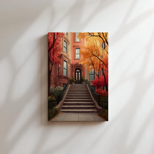 Autumn Brownstone Entry