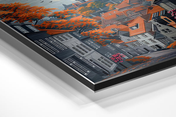 Autumn Hilltop Townscape