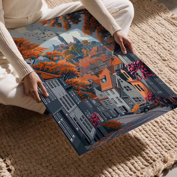 Autumn Hilltop Townscape