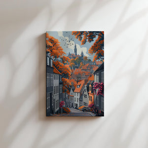 Autumn Hilltop Townscape