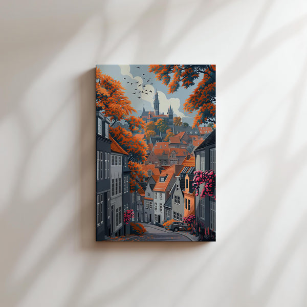 Autumn Hilltop Townscape