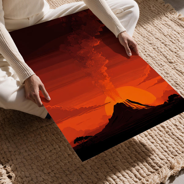 Sunset Volcanic Silhouette