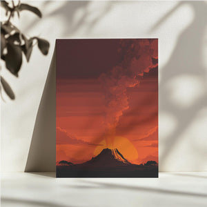 Sunset Volcanic Silhouette