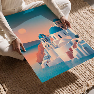 Santorini Cliffside Dusk