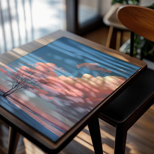 Pink Clouds Over Field