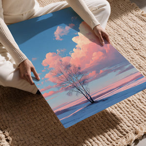 Pink Clouds Over Field