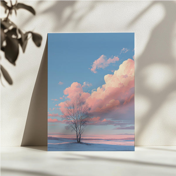 Pink Clouds Over Field