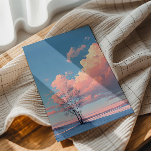 Pink Clouds Over Field