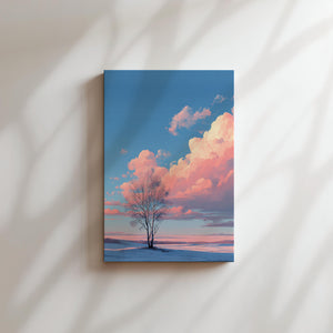 Pink Clouds Over Field