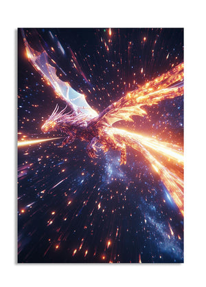 Space nebula with vibrant colors on a white background, as a premium aluminum metal print from GoMetalPrint.
