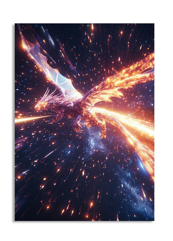 Space nebula with vibrant colors on a white background, as a premium aluminum metal print from GoMetalPrint.

