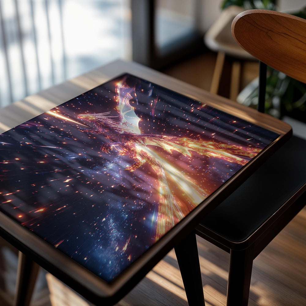 Space nebula with vibrant colors on a white background, as a premium aluminum metal print from GoMetalPrint.
