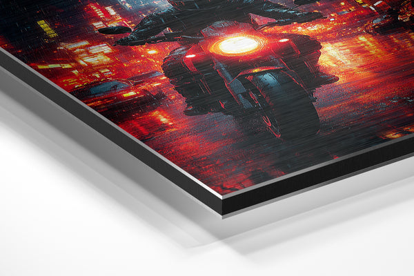 Rain-Soaked Rider Night